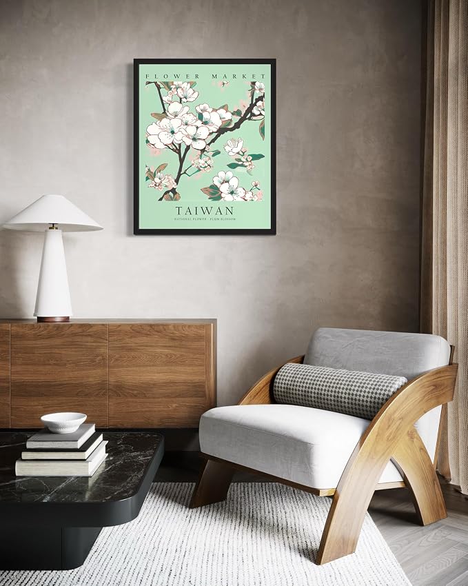 Taiwan Flower Market Unframed Art Print Poster, Wall Art Floral Painting Botanical Decor for Bedroom, Kitchen, Bathroom Livingroom Decoration 82B (Taiwan, 20"L x 16"W, Unframed)