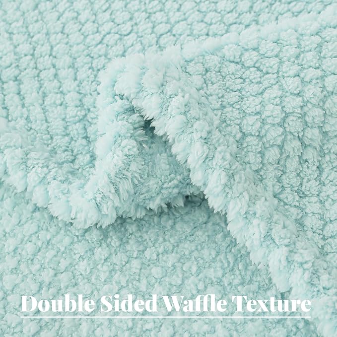 Whale Flotilla Soft Fleece King Size Bed Blanket, Light Blue | 90x104 Inch, Suitable for Bed, Fluffy Fuzzy Jacquard Blankets for All Season, Lightweight and Cozy