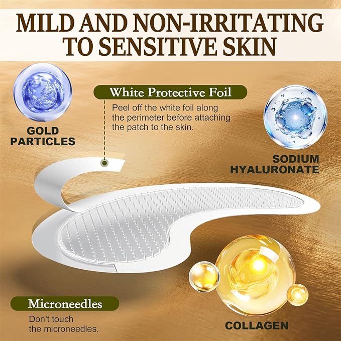 12 Count PDRN Micro Eye Patches,Dark Circle,Under Eye Patches For Puffy Eyes,Ceramides, Serum-Infused Eye Patches With Hyaluronic Acid & Collagen,Gentle Skin-Friendly