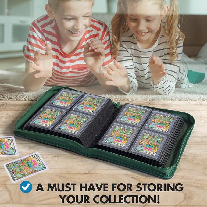 FunGuys Toploader Binder – 4 Pocket Trading Card Binder for 128 Top Loaders, Pokemon Card Binder, MTG, Yugioh, Sports Cards, TCG Storage Album, Zipper Card Collector Folder