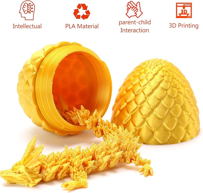 4PCS Mini 3D Printed Dragon Eggs with Dragon Inside, Surprise Stuffed Animals Fidget Toys for Kids, Small Dinosaur Dino Eggs Toys, Christmas Halloween Decorations Gifts for Girls Boys Party Favors