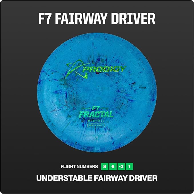 Prodigy Fractal Disc Golf Set | 3 Piece Disc Golf Starter Set for Beginners | Includes PA3, M4, F7 | Perfect for Newer Players | Lightweight, Grippy Plastic w/ Splash Effect | Weights & Colors Vary