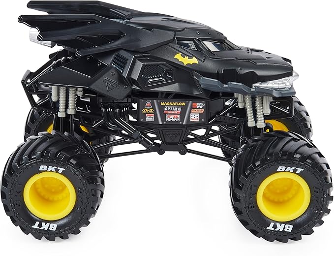 Monster Jam Official Batman Monster Truck - Retro Batmobile Collector 1:24 Scale Die-Cast Vehicle - Chrome Rims and BKT Tread Tires for Use in All Playsets - Collectible for Fans & Birthday Parties