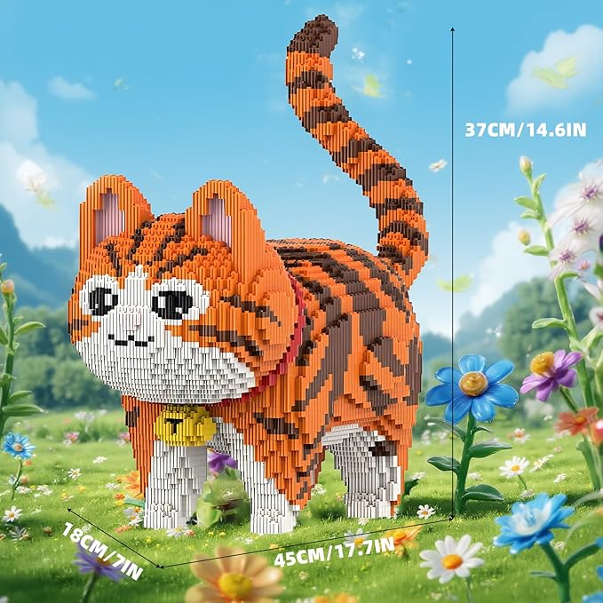 Orange Cat Micro Building Blocks Set Laegr Animal Model Kits Toys Gift for Adult and Kids 6665 Pieces