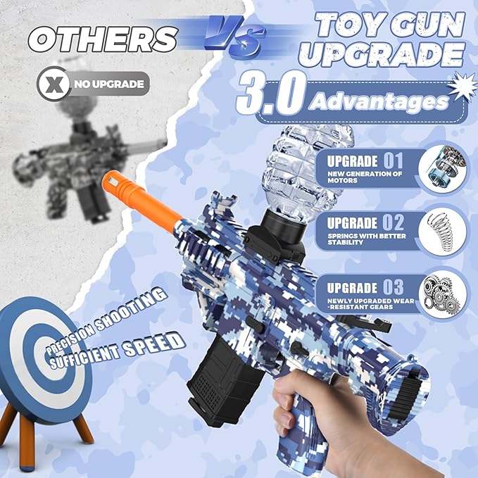 Electric Gel Ball Blaster Toys-Eco-Friendly Splatter Ball Blaster,Automatic Outdoor Games Toys for Activities Team Game(Blue)