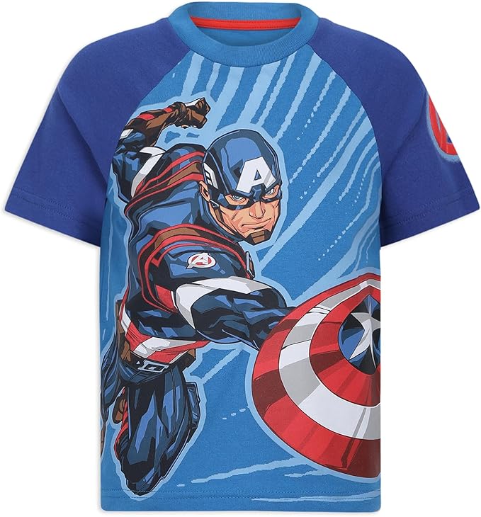 Marvel Boys' Marvel Avengers Boy's 4-Pack Superhero Short Sleeve Tee Shirt Set