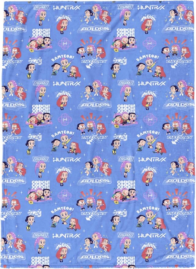 Jay Franco Kids Plush Throw Blanket – Ultra Soft Cozy Plush Fleece for Bed, Couch, Sofa, Home Décor, Official Licensed Huntrix, Purple - Kpop Demon Hunters, 60x90 - Large Blanket