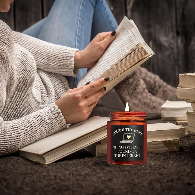 Best Thing I Found on The Internet Candles for Women Men - Gift for Her Him Best Friend Wife Husband Girlfriend Boyfriend - Relaxing Soy Candle - Anniversary, Birthday, Valentines Day Gifts