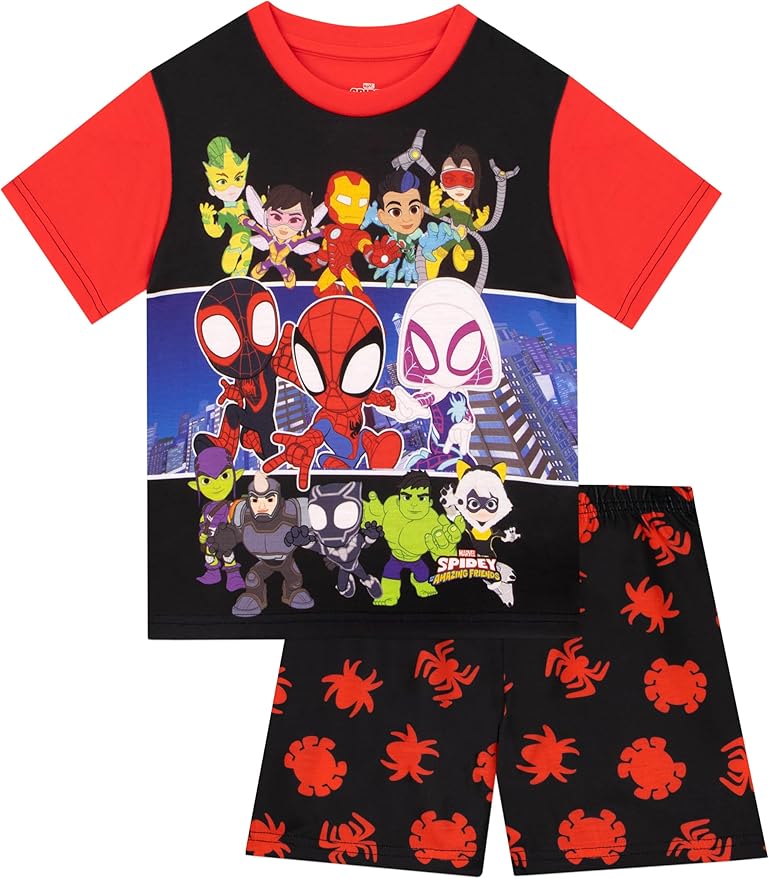 Marvel Spidey And His Amazing Friends Pajamas | Spiderman Pajamas For Boys | Boys Short PJs For Summer