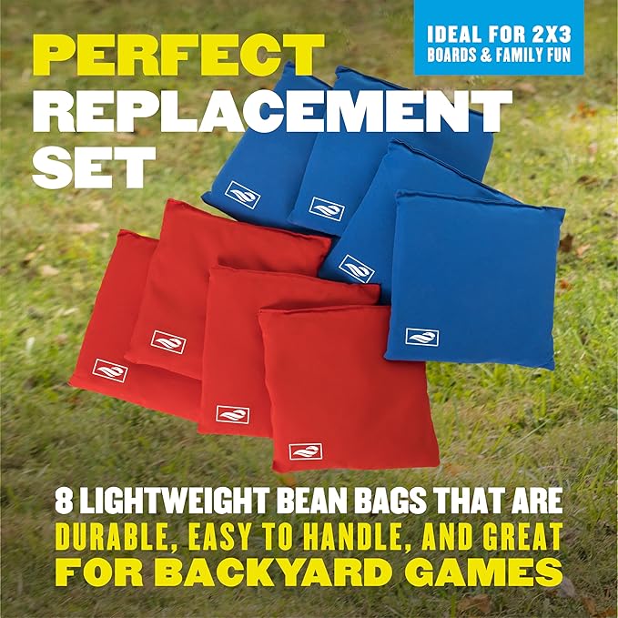 Triumph Sports USA Classic Cornhole Bags - Includes Eight 12.5oz Cornhole Bags and Carry Tub