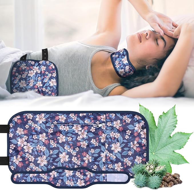 Castor Oil Pack Wrap Organic Cotton 2 Pcs, Castor Oil Cold Pressed Highly Absorbent for Liver Detox, Gifts for Women