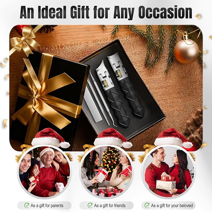 Toenail Clippers for Thick Toenails, Nail Clippers for Men with Wide Jaw Opening, Heavy Duty Ingrown Toe Nail Clippers with Long Handle for Seniors, Large Nail Cutter Set Gifts for Men Women