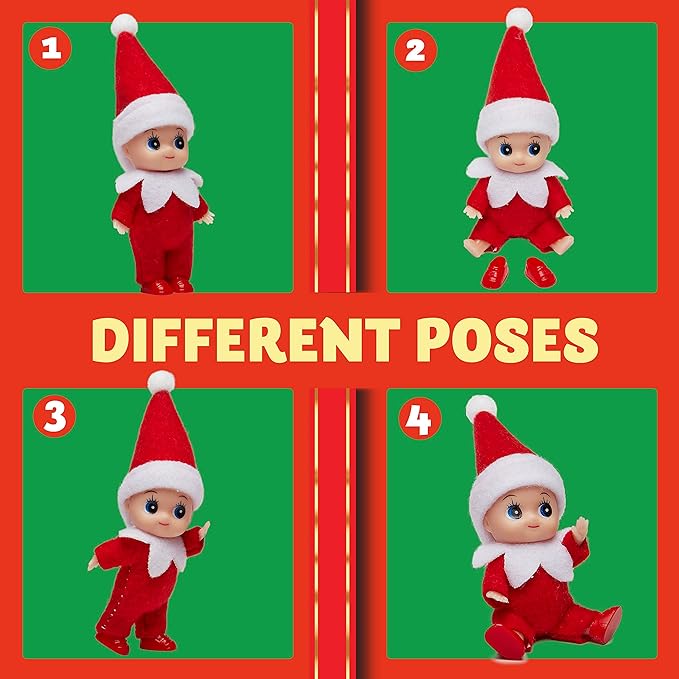 JOYIN 2 Pcs Christmas Elf Plush Doll Tiny Soft Plush Toy Doll Xmas Gift for Party Favors Party Supplies Christmas Decor, Xmas Gift