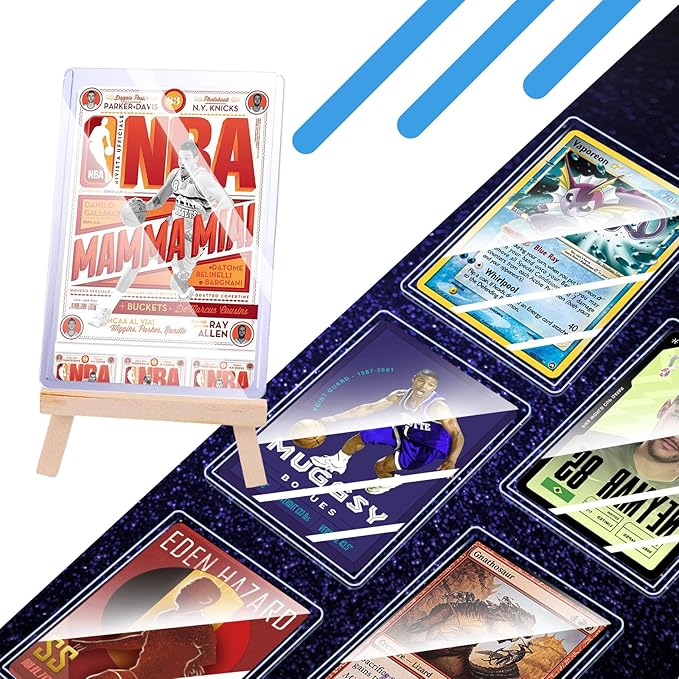 32ct Topload for Cards, JIQEZNL 35pt Hard Card Sleeves, 3" x 4" Card Sleeves Hard Plastic, Card Sleeve for Trading Cards, Rigid Pokemon Card Protectors Hard Plastic for MTG, Yugioh, Baseball, Sports