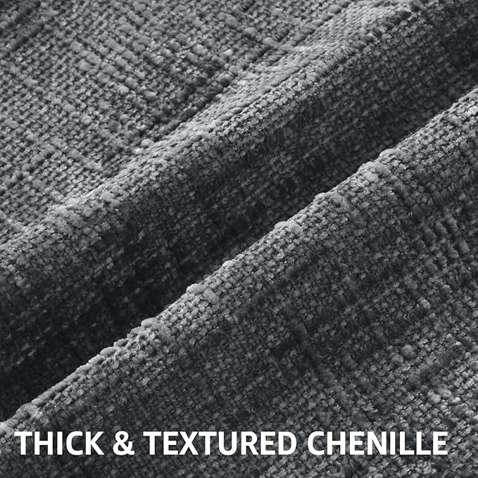 decorUhome Textured Chenille Throw Pillow Covers 24x24 Set of 2 Dark Grey | Fall Modern Farmhouse Soft Cozy Slubby Couch Pillow Cases Boho Decorative Pillow Cases for Bed Sofa Living Room Home Decor