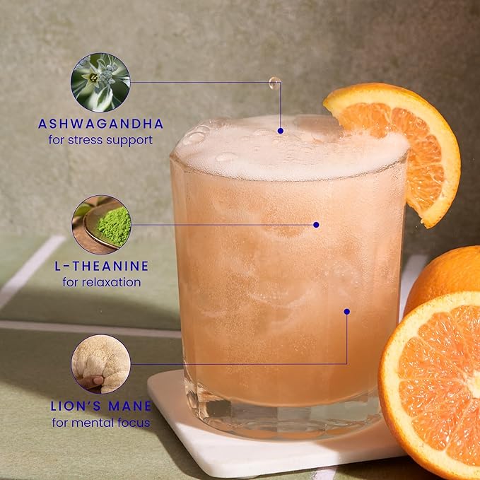 Mingle Mocktails Serene Citrus Spritz Nootropic Non Alcoholic Drinks with Ashwagandha, L-Theanine, Lion's Mane, Adaptogens, Alcohol Alternative Pre-Mixed Mocktails, Gluten Free Vegan, 12 Pack 12 fl oz