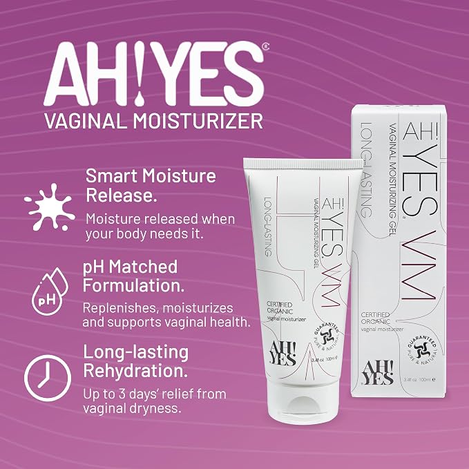 AH! YES VM Long-Lasting Vaginal Moisturizer for Vaginal Dryness (3.4fl oz) | Water Based, Fast-Acting, Natural Gel Moisturizer, pH matched