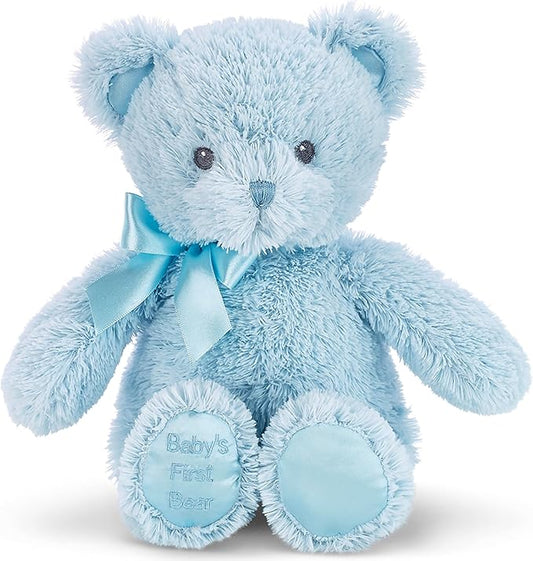 Bearington Baby's First Teddy Bear Plush, Blue, 12 Inch Blue Stuffed Animal - Teddy Bear Stuffed Animal