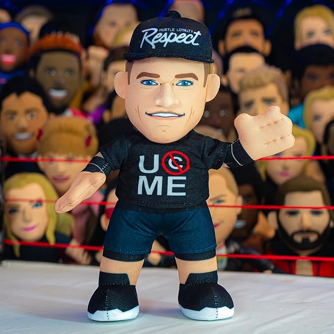 Bleacher Creatures WWE John Cena (Hustle Loyalty Respect) 10" Plush Figure - A Wrestling Legend for Play or Display