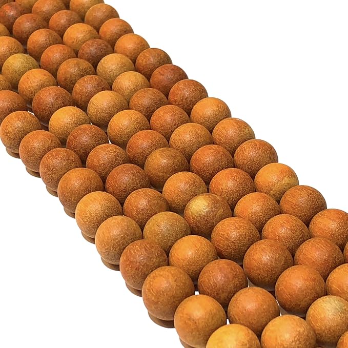 ABCGEMS (Essential-Oil-Diffuser) Rainforest Orange Sibucao Wood Beads - Matte (Traditionally Used in Herbal Medicine for Its Anti-Inflammatory & Antioxidant Properties) Smooth Round 6-7mm (Non-Shiny)