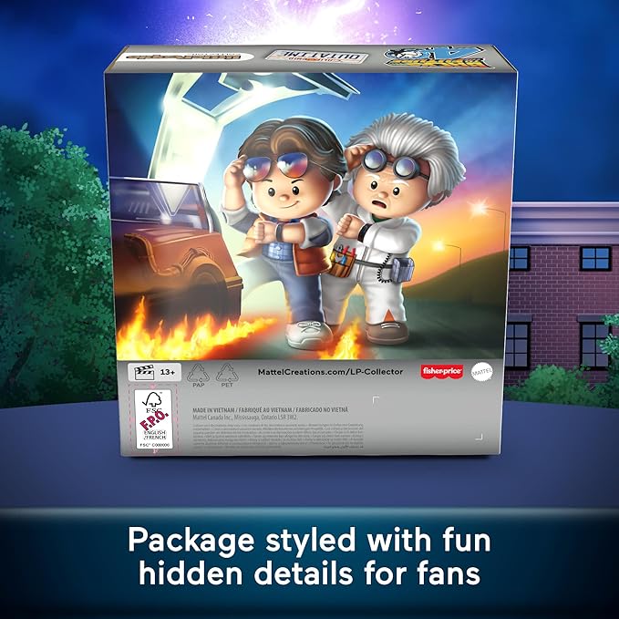 Little People Collector Back to The Future Special Edition Set for Movie Fans, 2 Figures in a Display Package