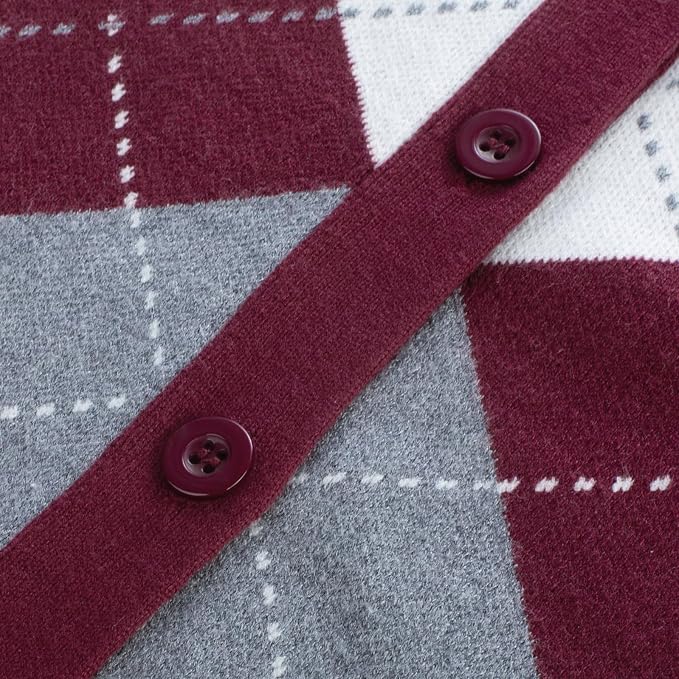 GRACE KARIN Womens Cardigan Sweater Fall Fashion Argyle Sweater Button Up Cardigan Teacher Outfits Preppy Clothes