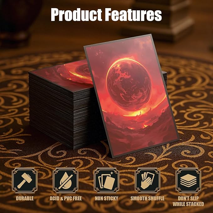 MTG Card Sleeves - Mountain - Planet Basic Lands Series - Ultra Clear Front & Matte Finish Back, 100 Count Standard Size Matte Art Sleeve for Magic The Gathering