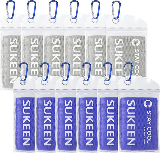 Sukeen Cooling Towels(40"x12") for Neck & Head, Soft Breathable Chilly Towel for Yoga, Golf, Gym, Camping, Running, Workout & More Activities