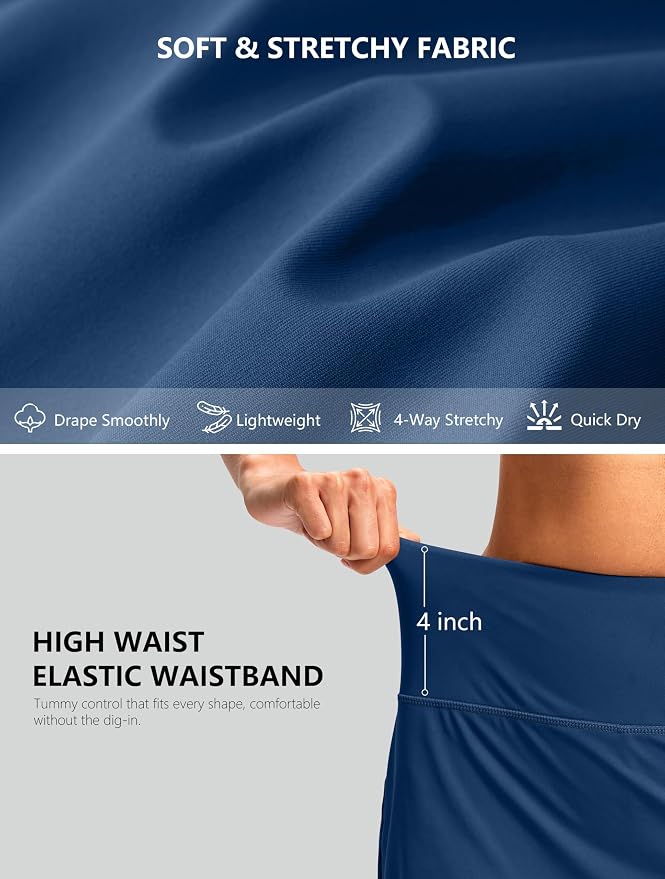 G Gradual 16"/18" Skorts for Women Golf Skirt with 2 Pockets Summer Casual | Built-In Shorts, High Waist, Soft 4-Way Stretch, Breathable Mesh Liner, Tennis Pickleball Athletic Wear, Easy To Match