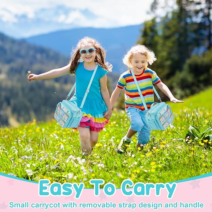Taladad Carrying Case Compatible with Little Tikes Story Dream Machine Books Starter Set,Portable Storage Bag with Handle and Shoulder Strap for Storytime,Little Golden Book (Light blue)
