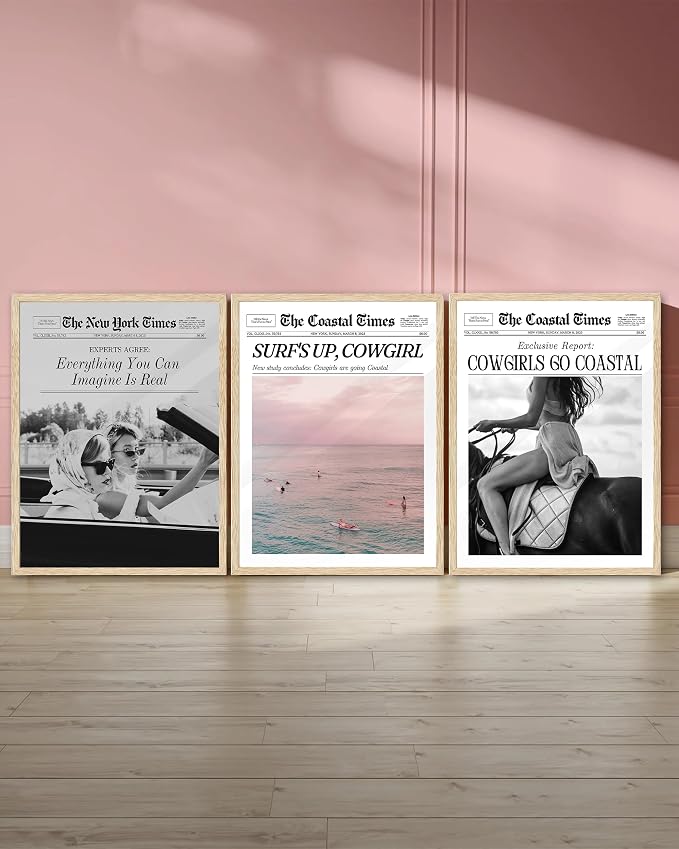 iHery 12x16in Everything You Can Imagine Unframed Newspaper Art | Unframed Canvas Print Poster, Vintage Girls Decor for Bedroom 1Pack