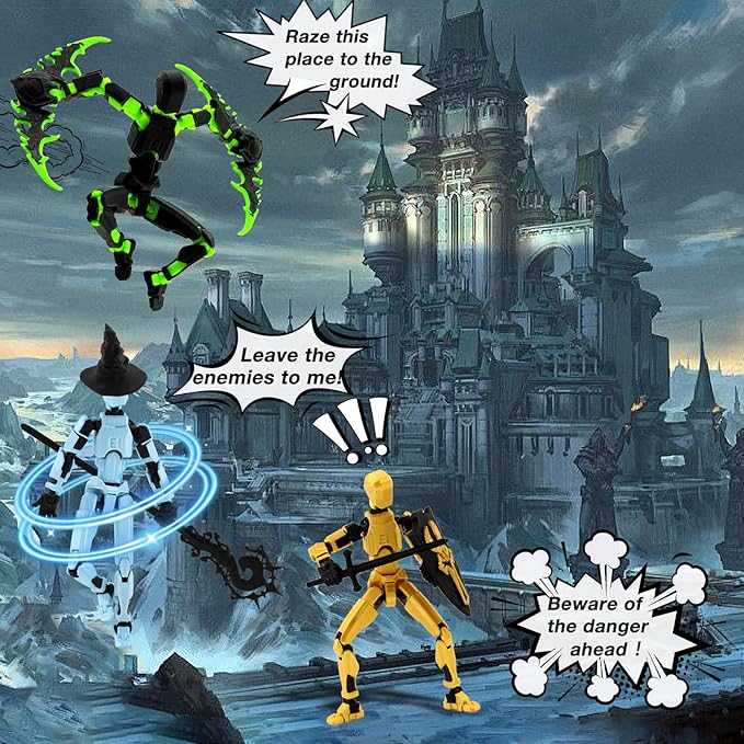 Titan 13 T13 Action Figure Assembly Completed, 5-Pack T 13 Action Figure, Lucky 13 Action Figure Articulated, Dummy Gift for Boys Desktop Decorations,muñeco de acción (Multicolored)