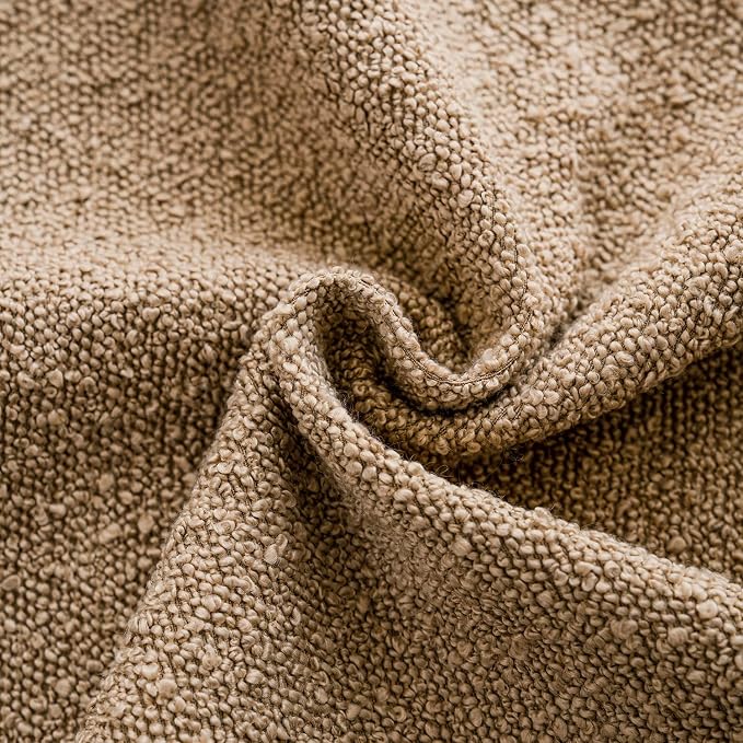 Foindtower Pack of 2 Textured Boucle Throw Pillow Covers Accent Solid Pillow Cases Cozy Soft Decorative Couch Cushion Case for Chair Sofa Bedroom Living Room Home Decor, 20 x 20 Inch,Taupe Khaki Camel