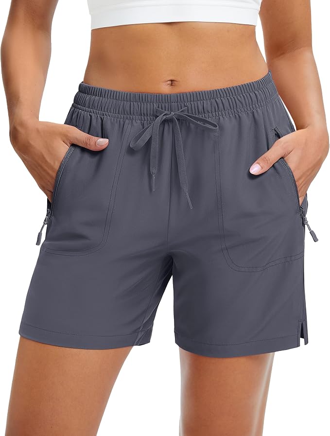 MAGCOMSEN Women's 5" Hiking Shorts UPF 50+ Quick Dry Lightweight Athletic Running Golf Summer Casual Shorts with Pockets