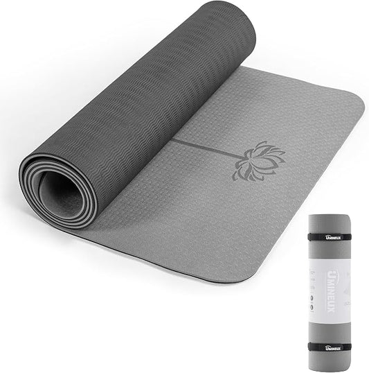 UMINEUX Yoga Mat Extra Thick 1/3'' & 2/5" Non Slip Yoga Mats for Women Eco Friendly TPE Fitness Exercise Mat with Carrying Sling & Storage Bag