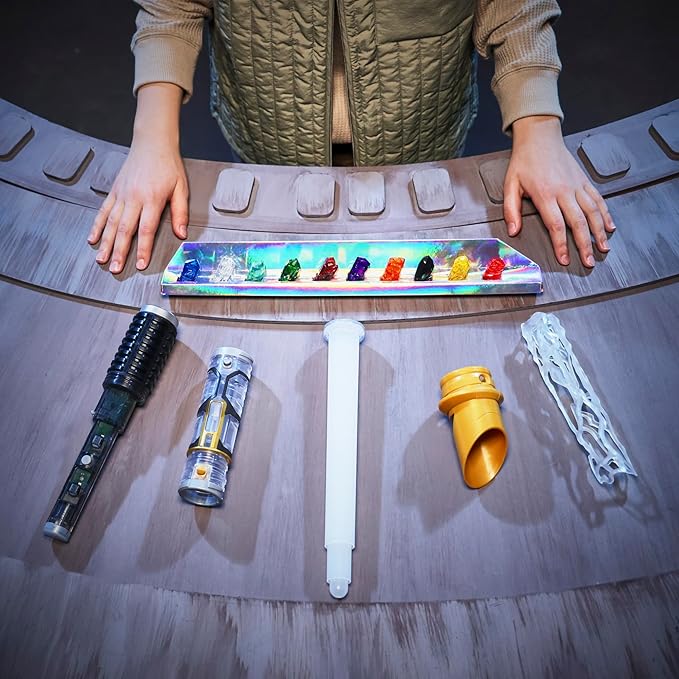 STAR WARS Power Crystal Lightsaber, 7 Colors & 10 Crystals, 50+ Color-Changing Combinations, Lights & Sounds, Toys for Boys & Girls Ages 4+