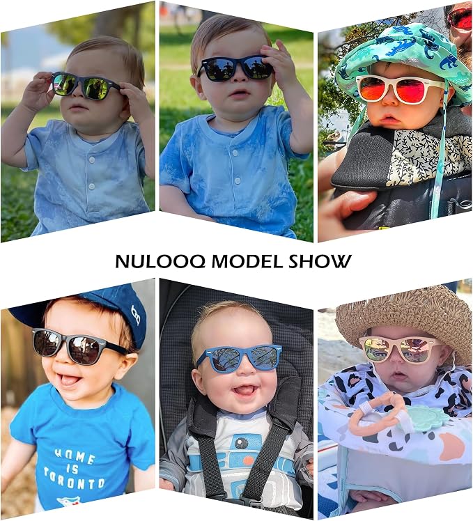 Polarized Baby Sunglasses with Strap - Unbreakable Flexible Infant Sunglasses for Toddlers Age 0-24 Months