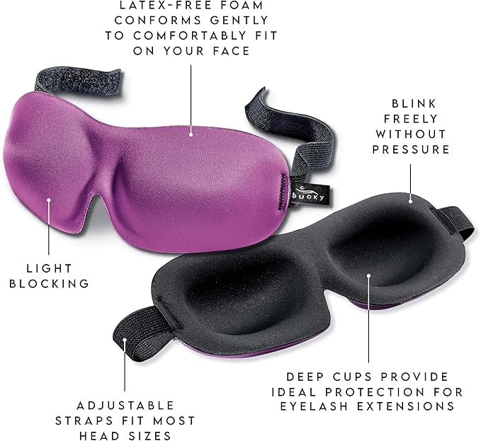 Bucky 40 Blinks No Pressure Printed Eye Mask for Travel & Sleep, Holly, One Size