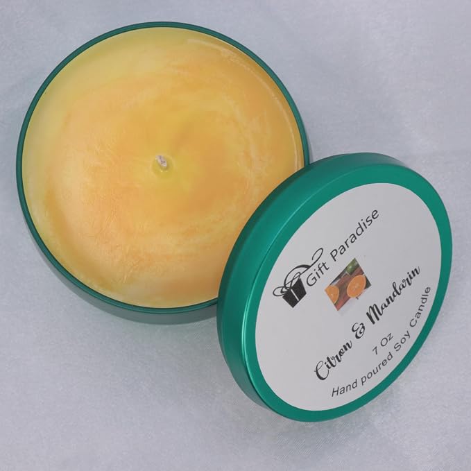 Citron Menderin Scented Candle | Soy Wax Candle | 7oz Candle | Hand Poured Candle | Thanksgiving | Christmas Gift