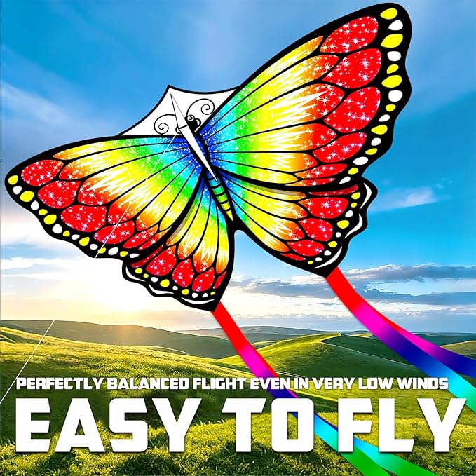 Kite for Kids Ages 4-8 8-12 & Adults, Shark & Dragon & Unicorn & Butterfly Kites Flying Toys, Easy to Fly Big Kite with 328FT String Easter Gift for Boys Girls Beach Park Outdoor Party Activities
