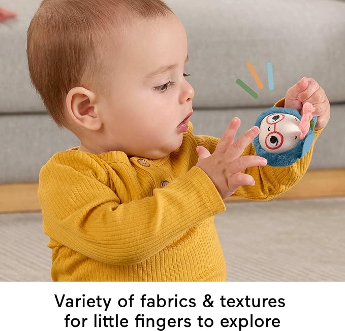 Fisher-Price Baby Toys Planet Friends Shake ‘n Rattle Busy Bee Sensory Plush 2-Piece Set for Newborns Ages 3+ Months