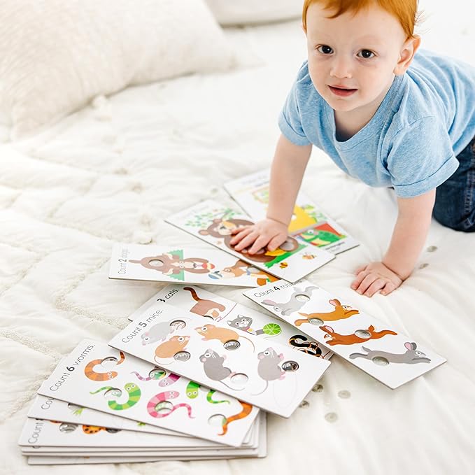 Melissa & Doug Poke-a-Dot! Numbers, Shapes & Colors Jumbo Learning Cards, 13 Double Sided Interactive Flash Cards, Educational Activities for Toddlers & Preschoolers, Ages 1+