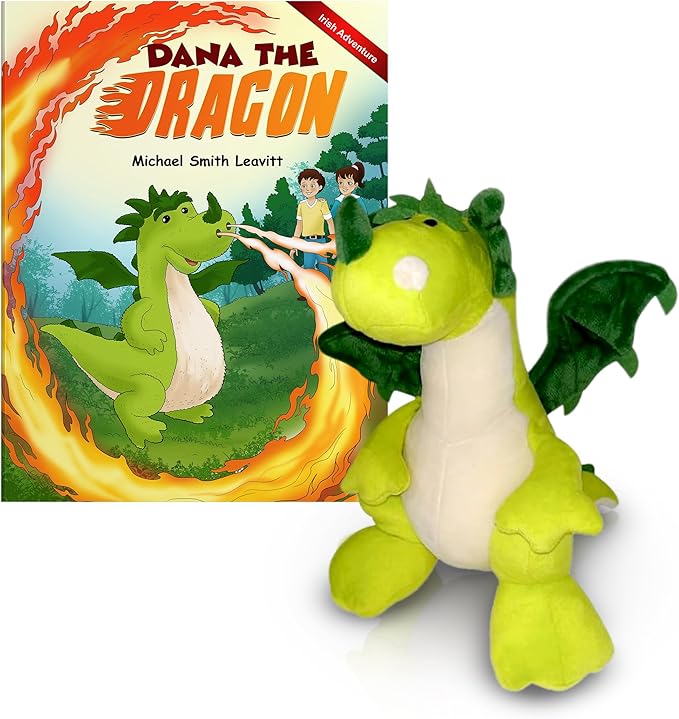 Dana The Dragon Stuffed Animal and Storybook Set About Bravery & Teamwork - Interactive Storytelling Bundle with Dragon Plush & Full-Color Illustrations for Ages 3-8