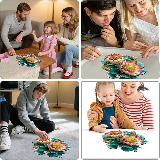 MEATRN King Protea Wooden Puzzles for Adults 200 Pcs, 11.4x11.1 in, Fun Educational Wood Puzzle, Handmade Decorative Gift, Relaxing Wood Puzzle Game for Family & Friends