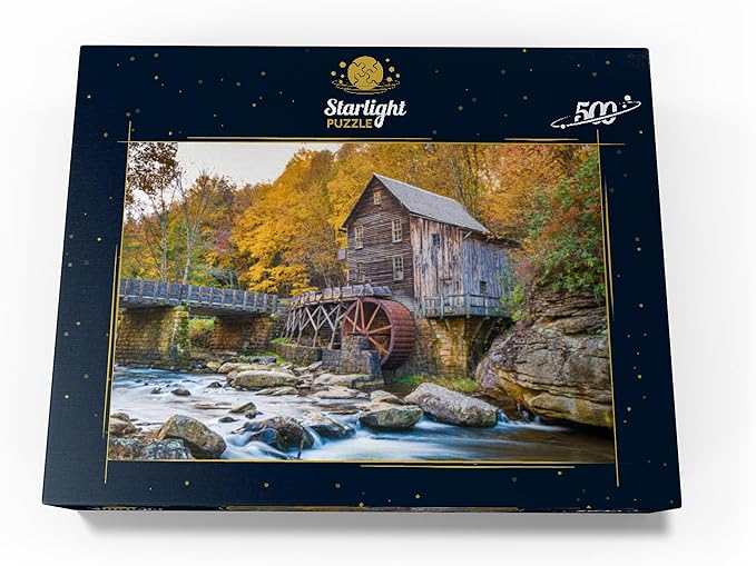MyPuzzle Babcock State Park, West Virginia, USA at Glade Creek Grist Mill During The Fall Season - Premium 500 Piece Jigsaw Puzzle for Adults
