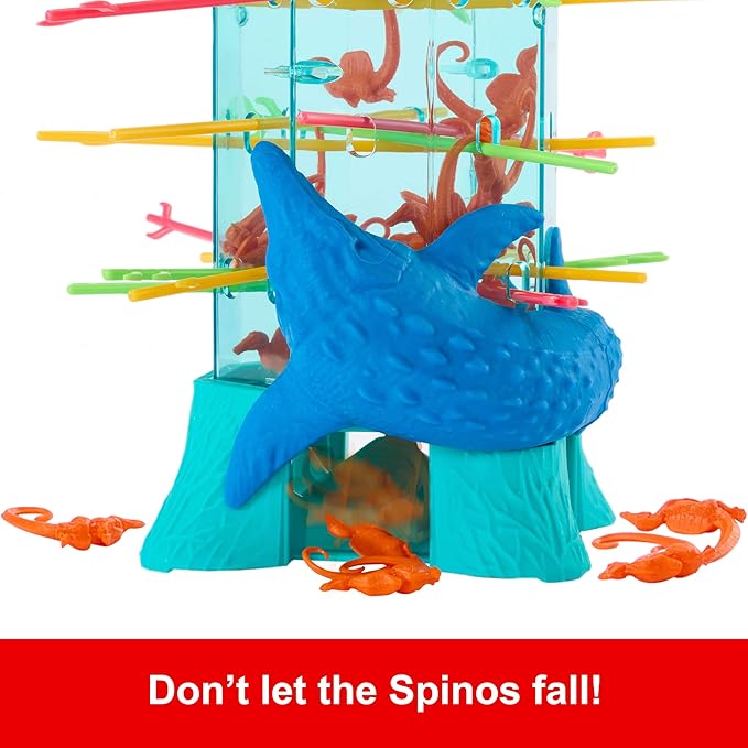 Mattel Games Kerplunk Jurassic World Rebirth Game for Kids & Family with Ocean Tower and Spinosaurus Figures Inspired by The Movie