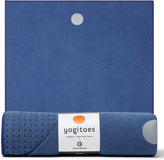 Manduka Yogitoes Hot Yoga Mat Towel - 71" | Moisture Activated Grip | Patented Silicone Nubs | Highly Absorbent, Durable & Easy Care | Made from Recycled Materials | 71 x 24 Inches | Moon