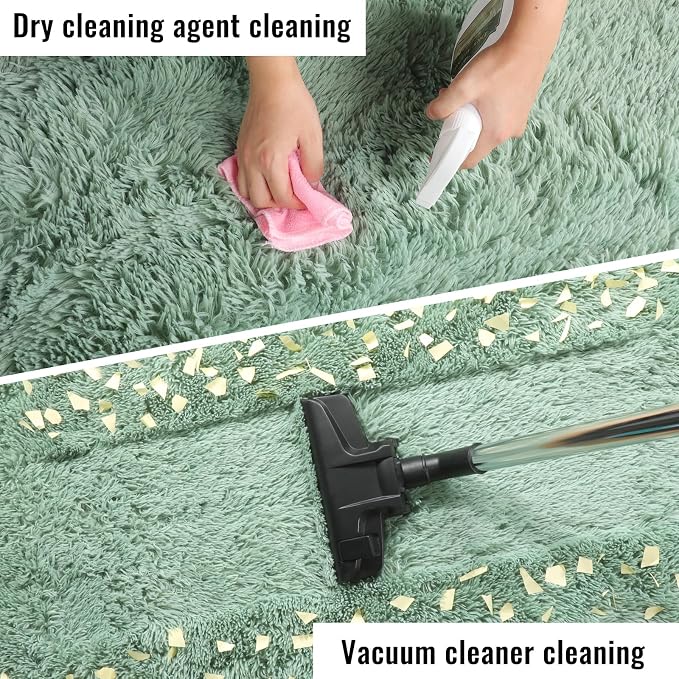 PAGISOFE Sage Green Runner Rugs for Bedroom Living Room Plush Fluffy Rug 2x6 Ft, Soft Carpet for Hallway, Non-Slip Indoor Floor Rugs for Nursery Kids Girls Room Home Decorative, Green
