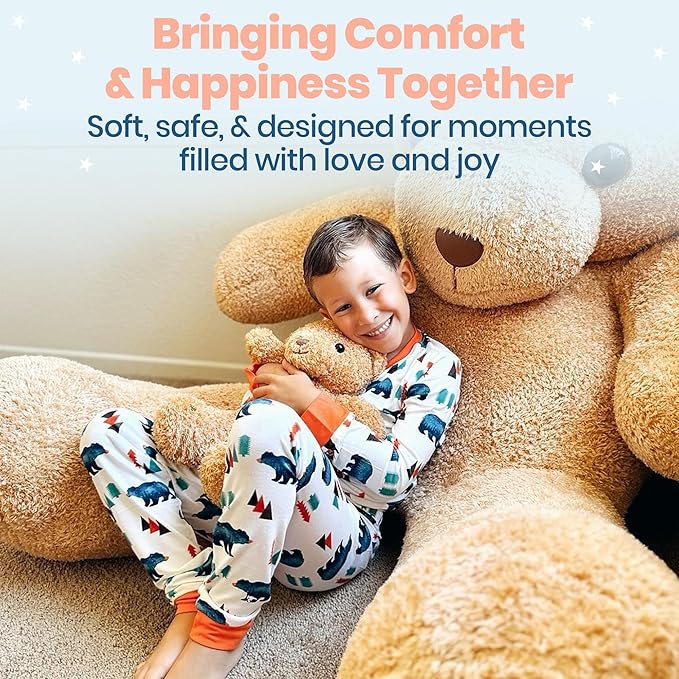 Zip N' Bear Soft Plush Teddy Bear Stuffed Animal with Cozy Cubs Pajamas - Zippy The Bear Cute Cuddly Plush Toy, Perfect Sensory Teddy for Kids, Toddlers - Adorable Gift & Bedtime Companion