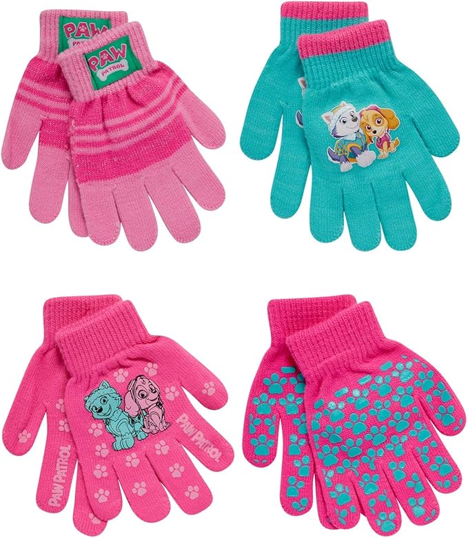 Nickelodeon Girls' Paw Patrol Ski Gloves - Marshall, Chase, Rubble Ski Gloves or Mittens (2-7)